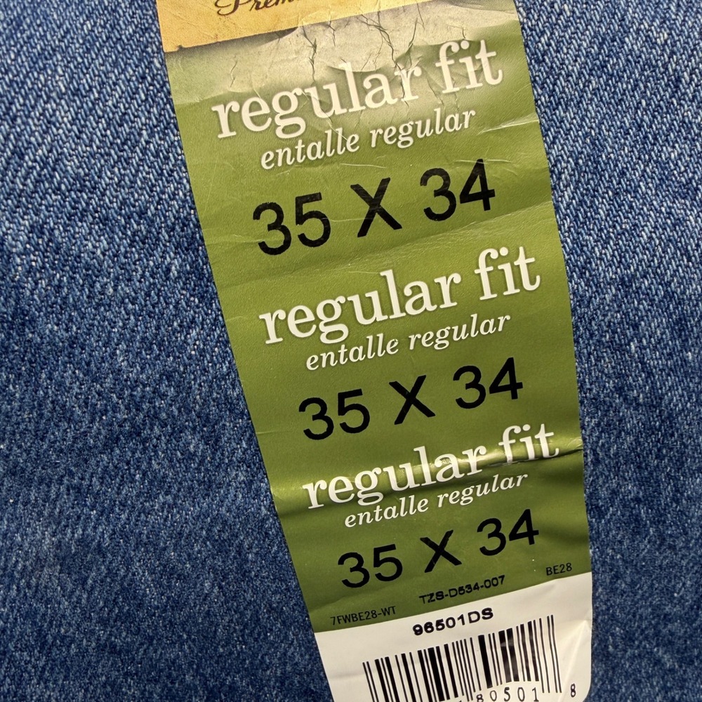 VTG Wrangler Jeans Blue Regular Fit 35x34 Five Star Premium Denim 96501DS - Picture 2 of 6